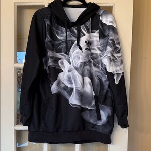 RARE 🔥Adidas Original x Rita Ora White smoke hoody in Black